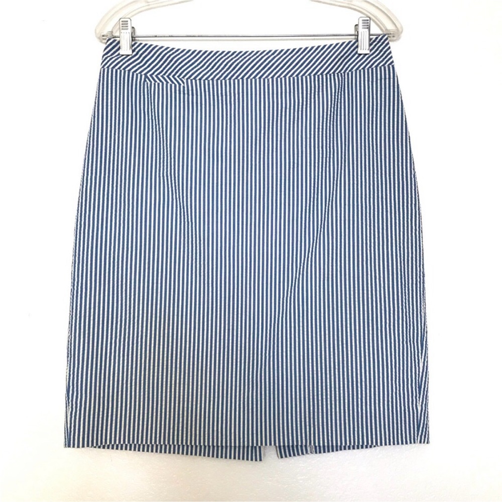 J.Crew 6 the pencil Skirt blue off white skirt